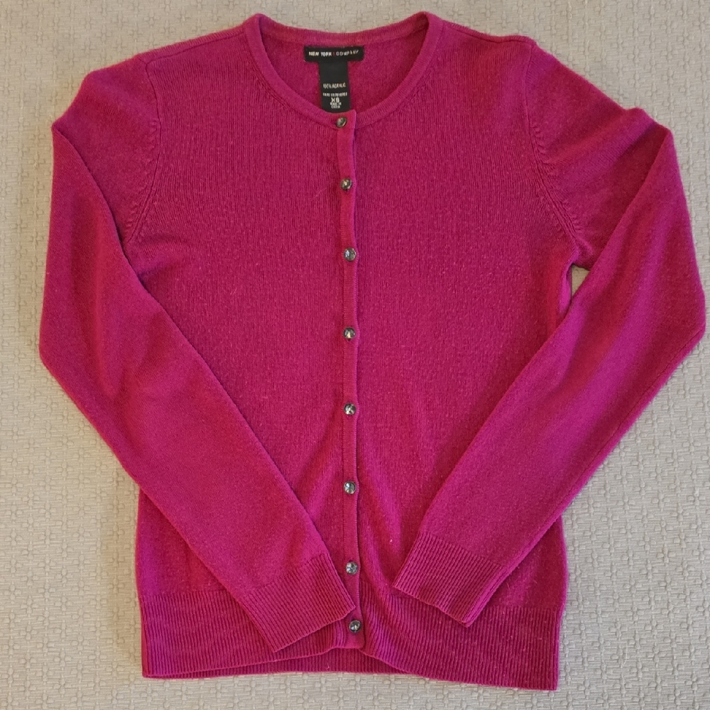 New York & Company Fuchsia Cardigan
